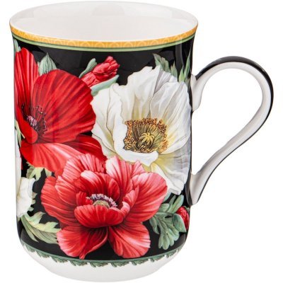 Кружка lefard "маки" 350 мл черная (104-757) 