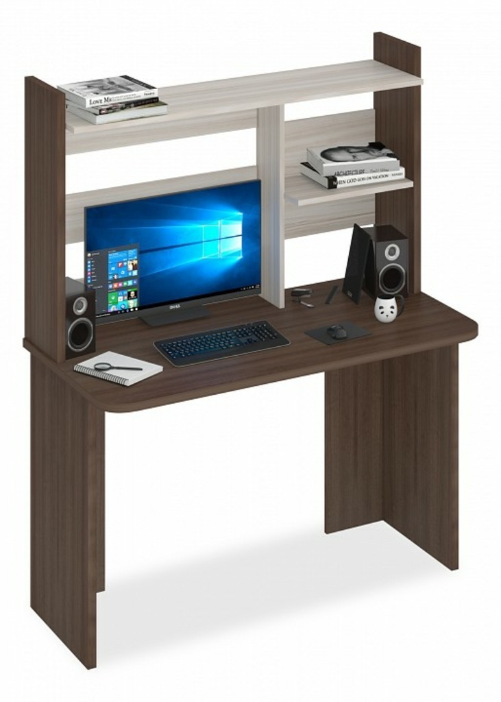 Фото Стол компьютерный Домино Lite СКЛ-Прям120Р+НКЛ-120 MER_SKL-Pryam120Rbez_tumby-NKL-120_SHK - интернет-магазин МегаТерем в Москве