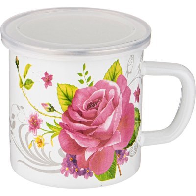 Кружка эмалированная с плас...