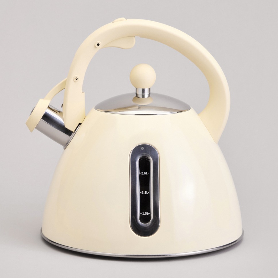 Фото Чайник со свистком и мерной шкалой, 3,2л Agness (940-022) - интернет-магазин МегаТерем в Москве