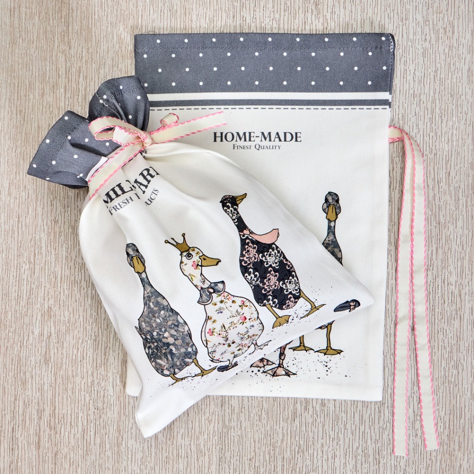 Фото Набор мешочков из 2-х шт family farm 20х29см,100% хлопок,графит,твил,пропитка Lefard (850-747-91) - интернет-магазин МегаТерем в Москве