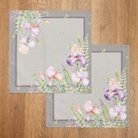 Набор салфеток из 2-х шт "ирисы",40х40см, 100% хлопок,серый,твил, Lefard (850-755-8)