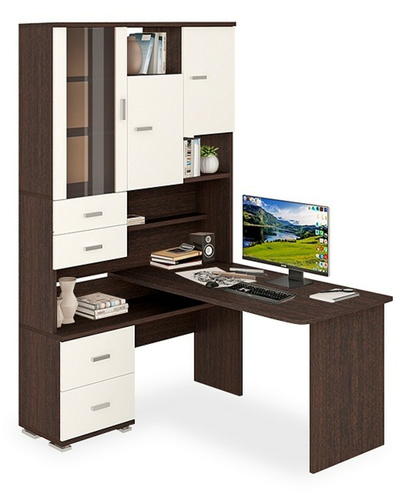 Фото Стол компьютерный Домино СР-620/140 MER_SR-620-140_VBEV-LEV - интернет-магазин МегаТерем в Москве