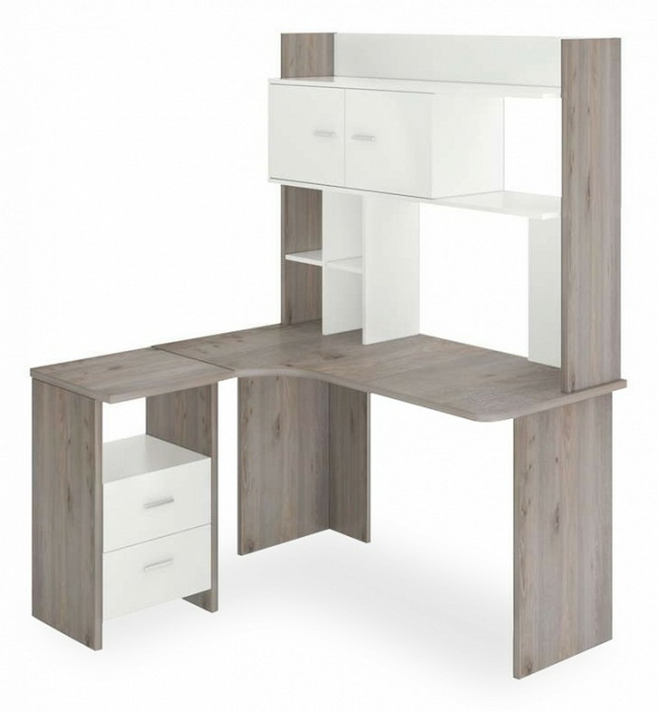 Фото Стол компьютерный Нельсон Lite СКЛ-Угл130+НКЛХ-130 MER_SKL-Ugl130-NKLH-130_NBE_LEV - интернет-магазин МегаТерем в Москве