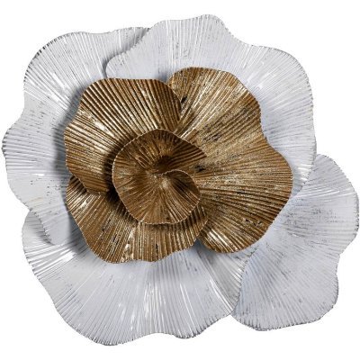 Декор настенный "Цветок" бело-золотой 24,1*22,2*7,0см (TT-00001943)
