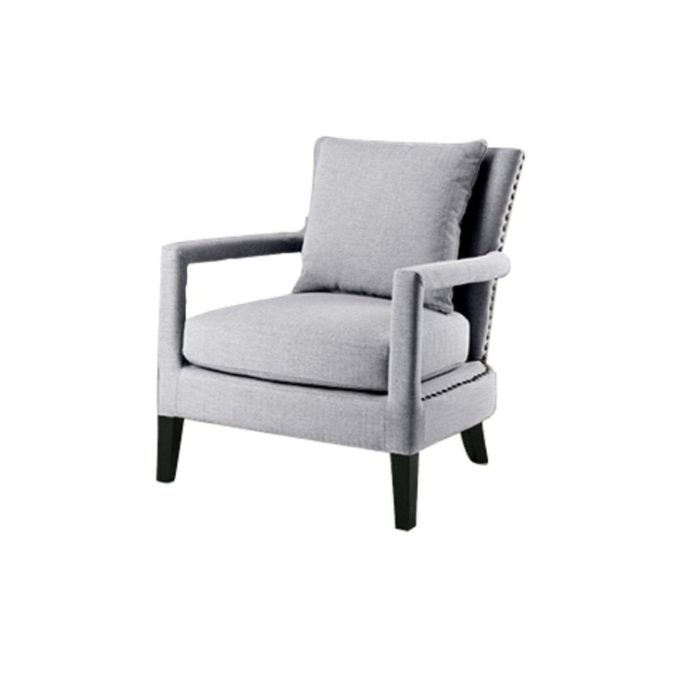 Фото Кресло Джим Jim chair/Furla 17, дерево, текстиль, light grey, ROOMERS FURNITURE - интернет-магазин МегаТерем в Москве