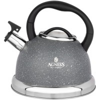 Чайник agness со свистком,  3,0 л и складывающейся ручкой (937-031) 