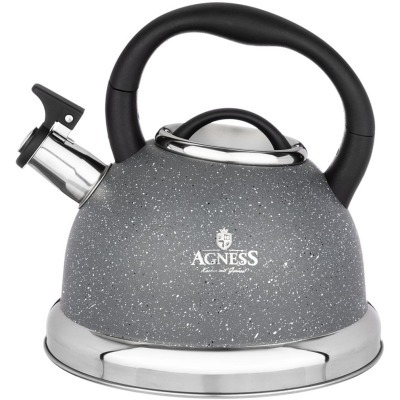 Чайник agness со свистком,  3,0 л и складывающейся ручкой (937-031) 