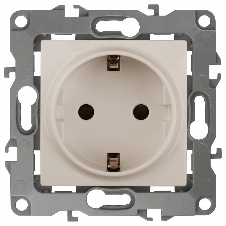 Фото Розетка с заземлением и со шторкой, без рамки Эра Эра 12 12-2102-02 ER_B0014688 - интернет-магазин МегаТерем в Москве