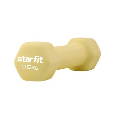 Гантель неопреновая STARFIT DB-201 0,5 кг, желтый пастельный (2103505)