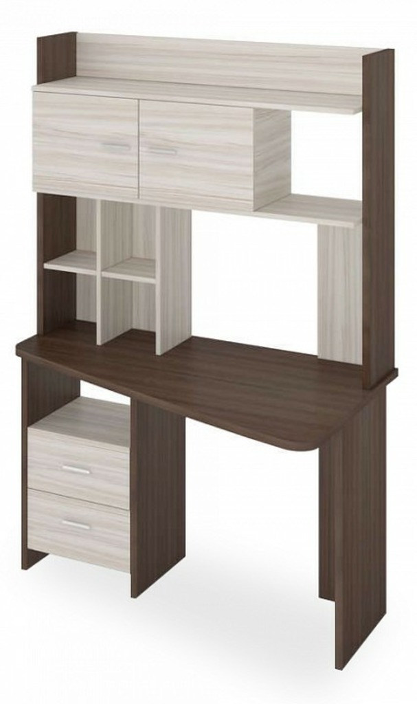 Фото Стол компьютерный Домино Lite СКЛ-Трап120+НКЛХ-120 ШК ПРАВ MER_SKL-Trap120-NKLH-120_SHK_PRAV - интернет-магазин МегаТерем в Москве