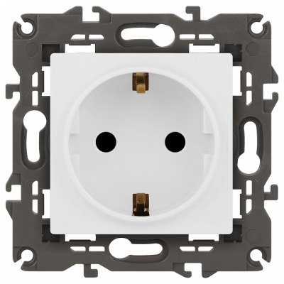 Розетка с заземлением и со шторкой, без рамки Эра Эра Elegance 14-2102-01М ER_B0065804