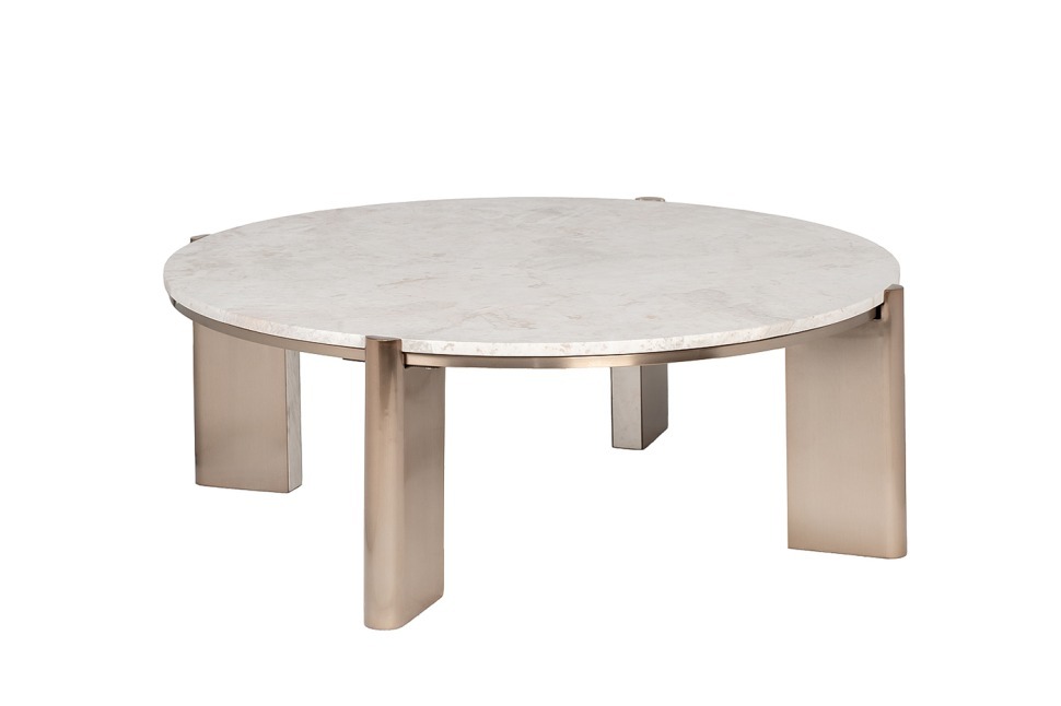 Фото Стол журнальный натур.белый мрамор Cass White d 105*37см (TT-00014148) - интернет-магазин МегаТерем в Москве