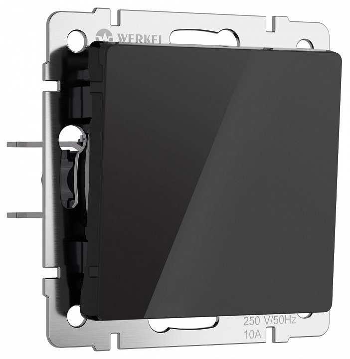 Фото Выключатель проходной одноклавишный без рамки Werkel черный акрил W1112048 WRK_a064035 - интернет-магазин МегаТерем в Москве