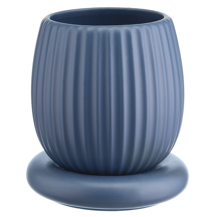 Фото Горшок цветочный темно-синего цвета из коллекции edge, 2,7л (74535) - интернет-магазин МегаТерем в Москве