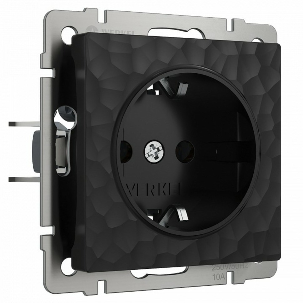 Фото Розетка с заземлением, без рамки Werkel Hammer черный W1271108 WRK_a052052 - интернет-магазин МегаТерем в Москве
