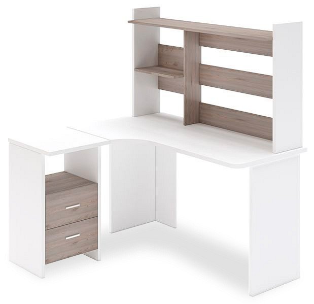 Фото Стол компьютерный Домино Lite СКЛ-Угл130+НКЛ-130 MER_SKL-Ugl130-NKL-130_BEN_LEV - интернет-магазин МегаТерем в Москве