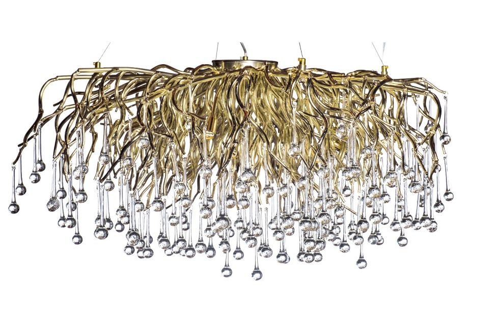 Фото Люстра круглая d.120*h.38см, металл цвет золото (TT-00013463) - интернет-магазин МегаТерем в Москве