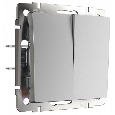 Выключатель двухклавишный без рамки Werkel серебряный W1123008 WRK_a058435