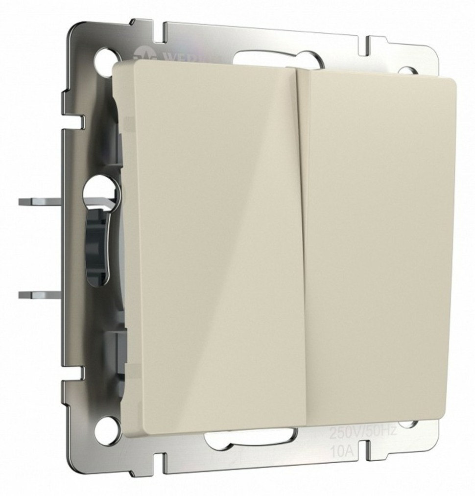 Фото Выключатель проходной двухклавишный без рамки Werkel слоновая кость W1122003 WRK_a051485 - интернет-магазин МегаТерем в Москве