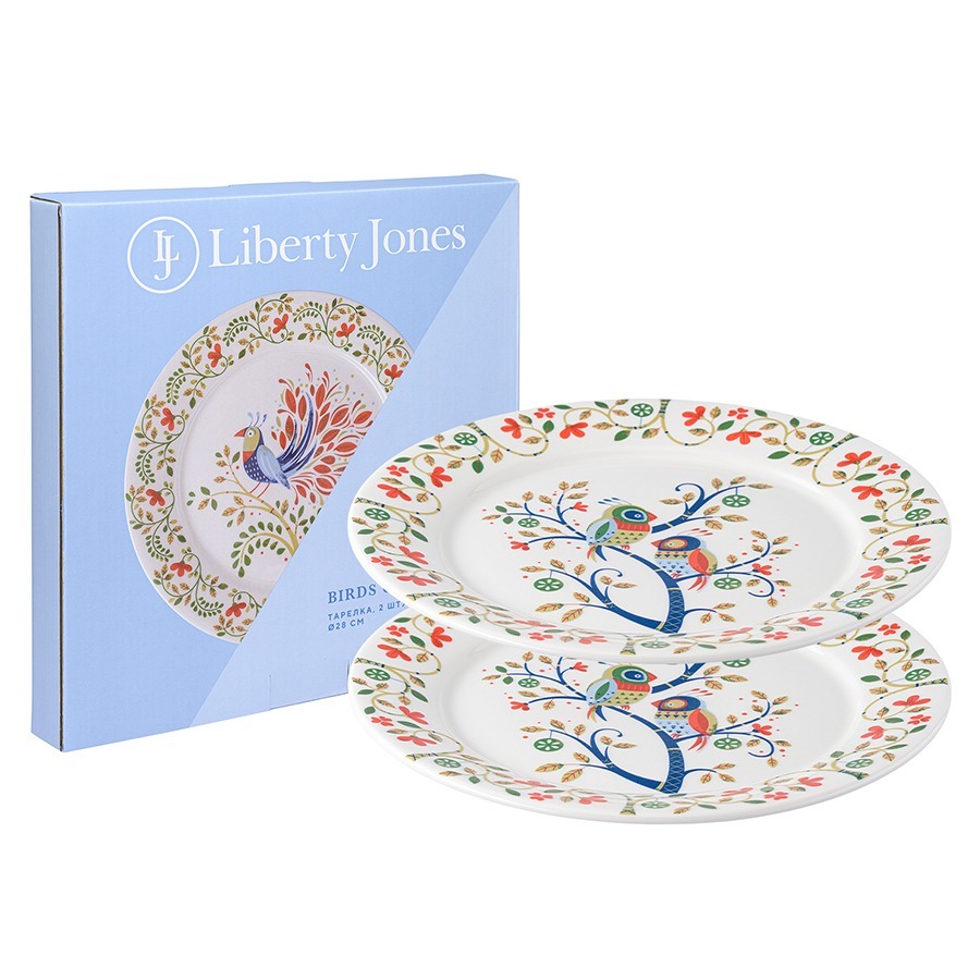 Фото Набор тарелок love birds из коллекции birds of paradise в подарочной упаковке, D28 см, 2 шт. (77595) - интернет-магазин МегаТерем в Москве