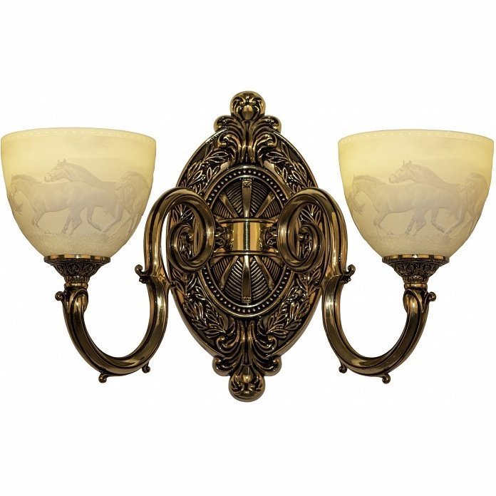 Фото Бра Bohemia Ivele Crystal 7203 7203B12/2/210 GB P1 U Horse BI_7203B12_2_210_GB_P1_U_Horse - интернет-магазин МегаТерем в Москве