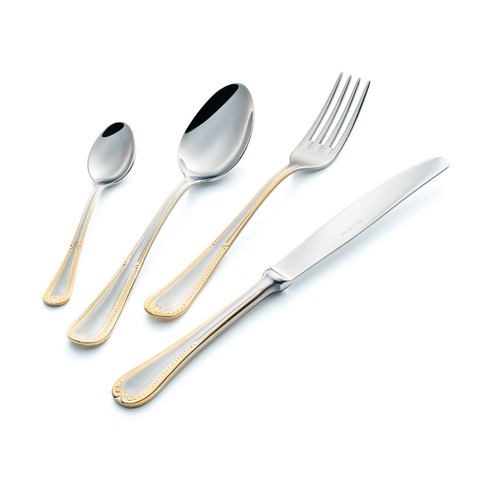 Фото EME Набор кофейных ложек FIRENZE GOLD DECOR 6 шт C09FI/OR - интернет-магазин МегаТерем в Москве