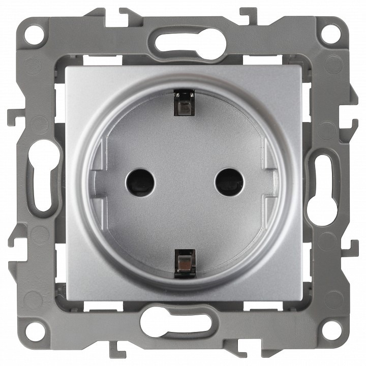 Фото Розетка с заземлением и со шторкой, без рамки Эра Эра 12 12-2102-03 ER_B0014689 - интернет-магазин МегаТерем в Москве