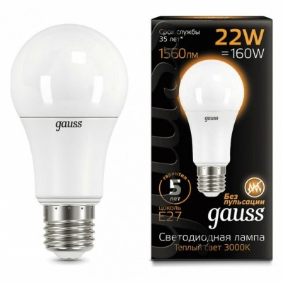Лампа светодиодная Gauss LED A70 E27 22Вт 3000K 102502122 GA_102502122