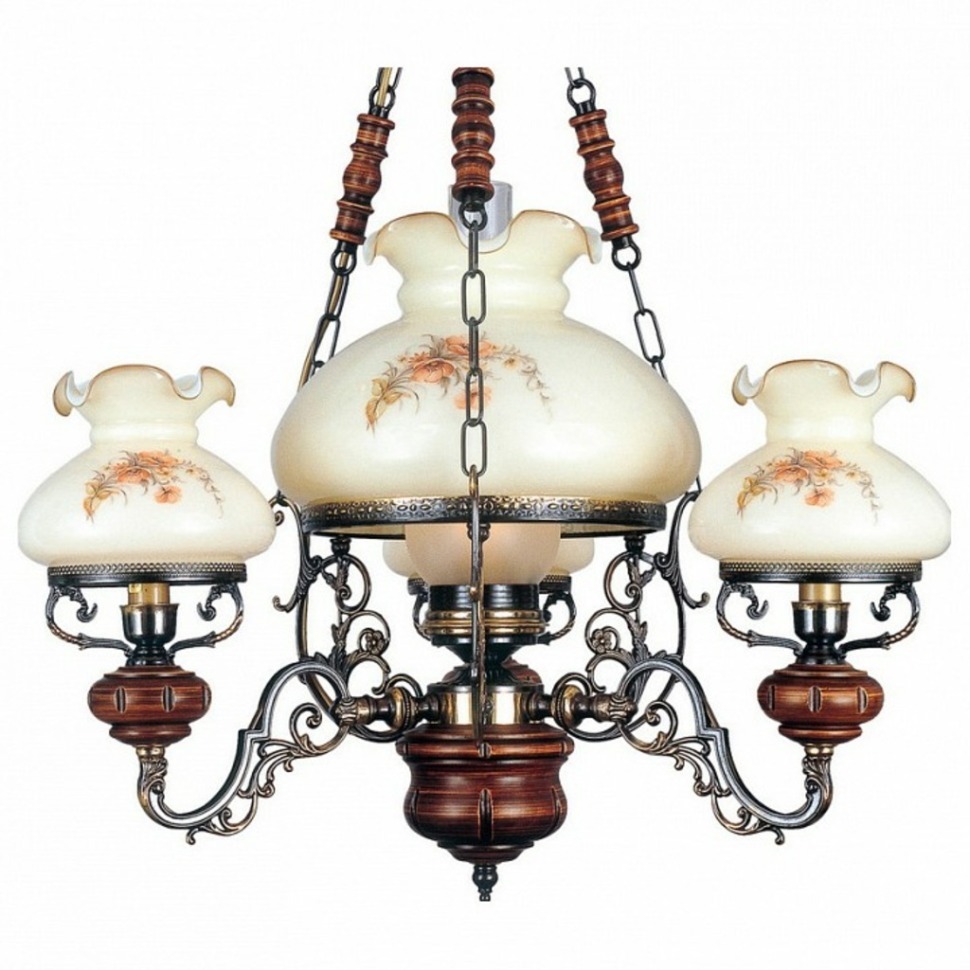 Фото Подвесная люстра Reccagni Angelo 2401 L 2401/3+1 RA_L_2401_3_1 - интернет-магазин МегаТерем в Москве