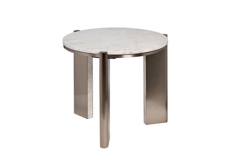 Фото Стол журнальный натур.белый мрамор Cass White d 57*50см (TT-00014149) - интернет-магазин МегаТерем в Москве