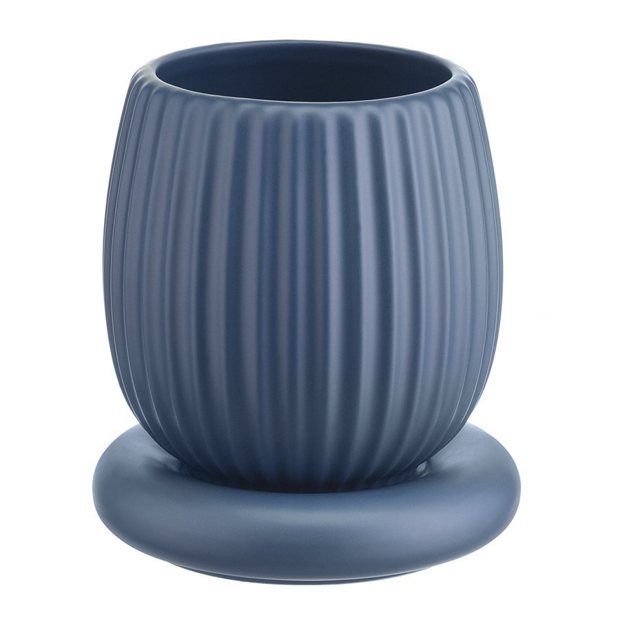 Фото Горшок цветочный темно-синего цвета из коллекции edge, 1,2л (74534) - интернет-магазин МегаТерем в Москве