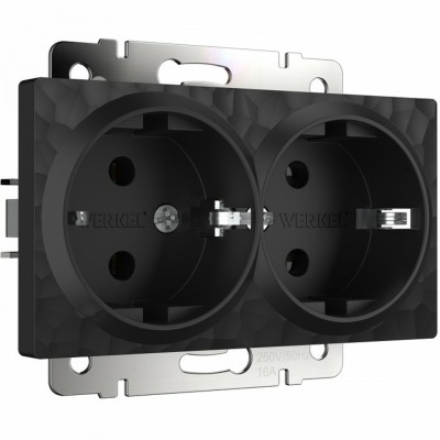 Розетка двойная с заземлени...