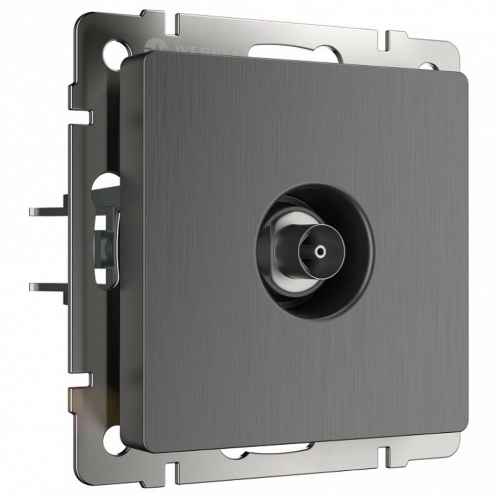 Фото ТВ-розетка оконечная без рамки Werkel графит рифленый W1183004 WRK_a050758 - интернет-магазин МегаТерем в Москве