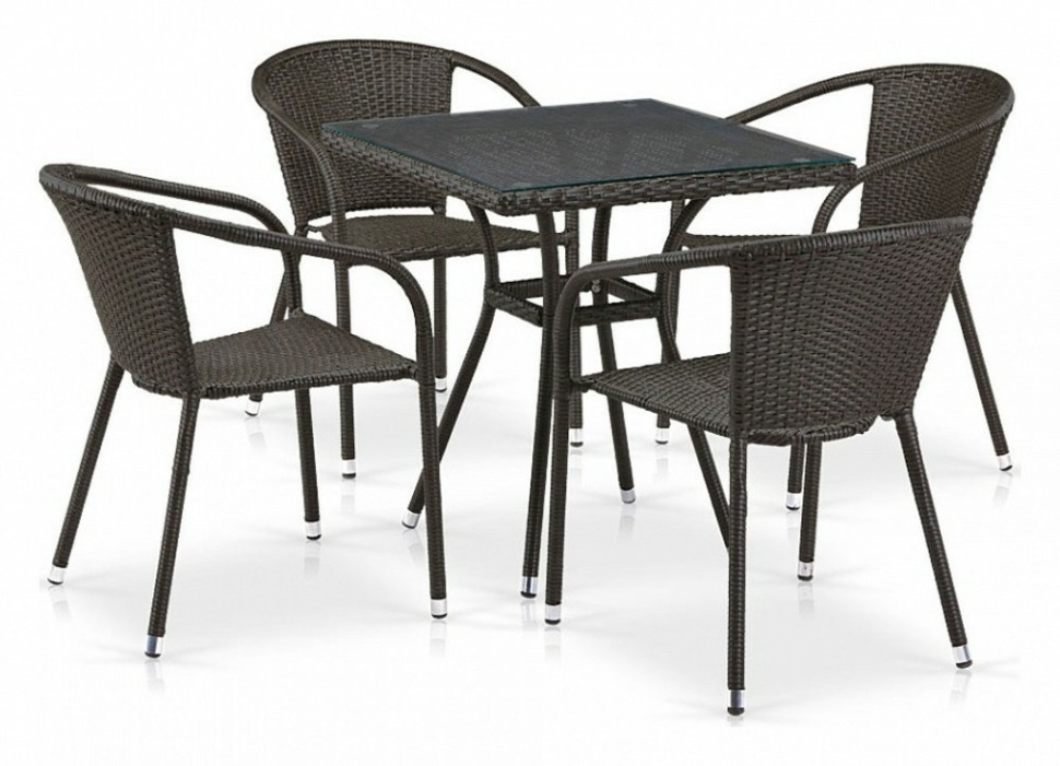 Фото Набор уличный T282BNT/Y137C-W53 Brown 4Pcs AFN_T282BNT_Y137C-W53_Brown_4Pcs - интернет-магазин МегаТерем в Москве