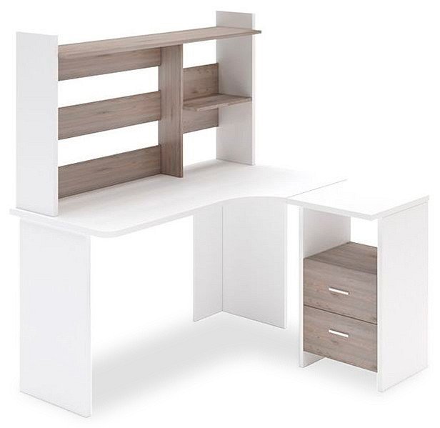 Фото Стол компьютерный Домино Lite СКЛ-Угл130+НКЛ-130 MER_SKL-Ugl130-NKL-130_BEN_PRAV - интернет-магазин МегаТерем в Москве