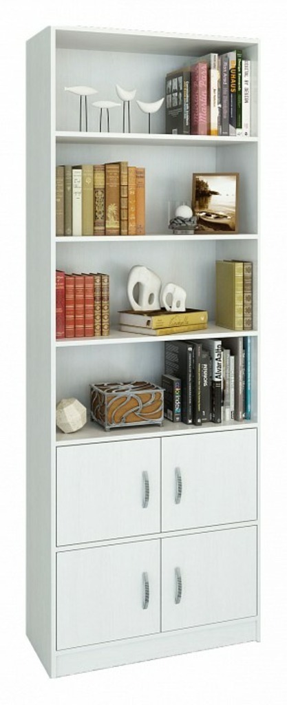 Фото Стеллаж комбинированный Либерти-52 MAS_Stellazh_Liberti-52BEL - интернет-магазин МегаТерем в Москве