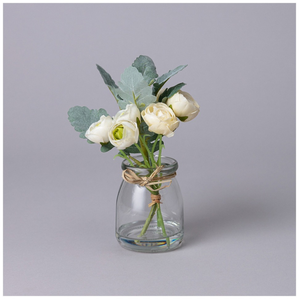 Фото Букет искусственных цветов в круглой вазе высота= 16см Lefard (287-556) - интернет-магазин МегаТерем в Москве