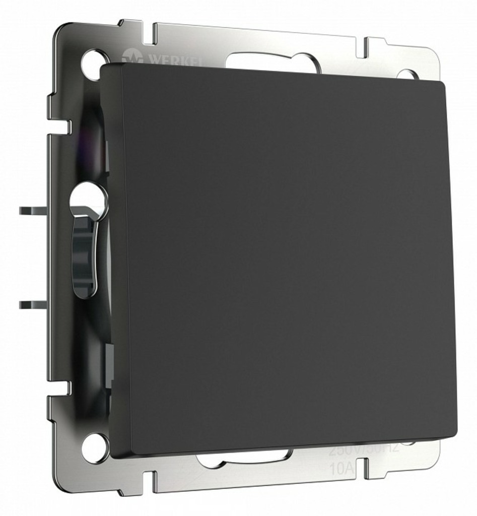 Фото Выключатель одноклавишный без рамки Werkel черный матовый W1110008 WRK_a051608 - интернет-магазин МегаТерем в Москве