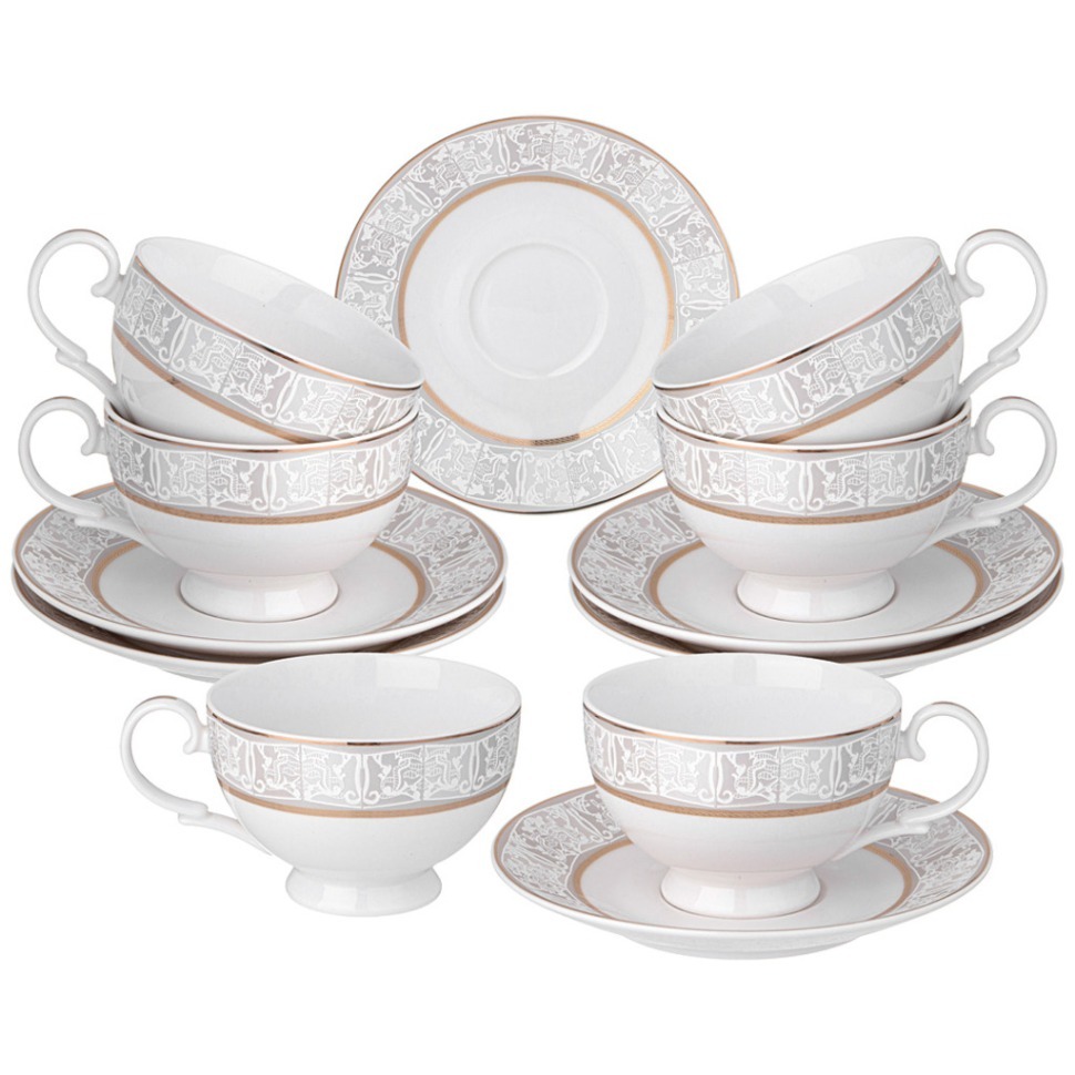 Фото Чайный набор lefard свадебный на 6 пер. 12 пр. 300 мл (115-370)  - интернет-магазин МегаТерем в Москве