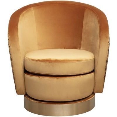 Кресло Napoli вращающееся, вельвет принт Velv ORANG+Latt ORANG 76*76*76см (TT-00011023)