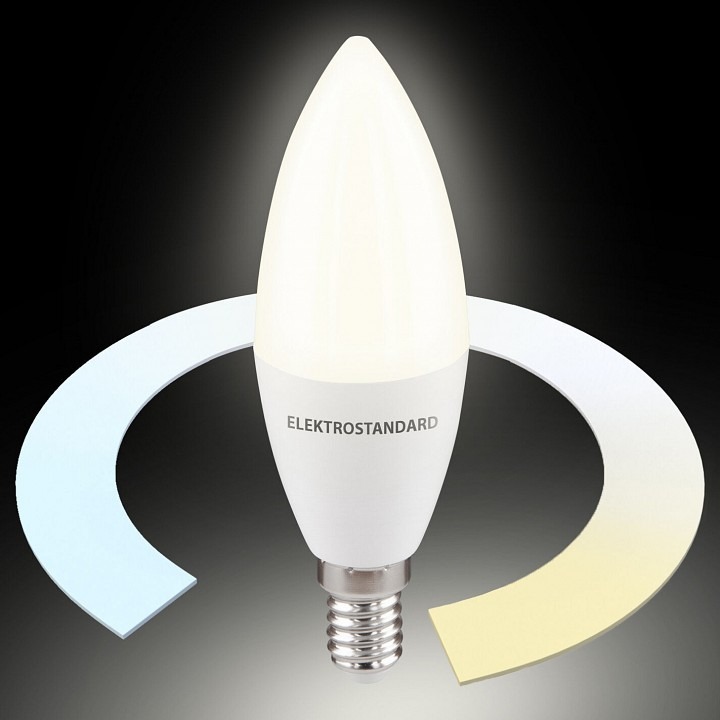 Фото Лампа светодиодная с управлением через Wi-Fi Elektrostandard Умная лампа Свеча E14 7Вт 3300-6500K BLE2779 ELK_a071005 - интернет-магазин МегаТерем в Москве