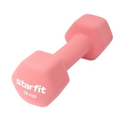 Гантель неопреновая STARFIT DB-201 3 кг, коралловый (2103517)