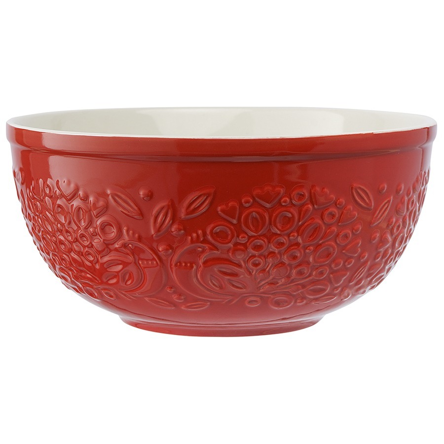 Фото Миска для смешивания birds of paradise, 4,2 л, красная (76815) - интернет-магазин МегаТерем в Москве