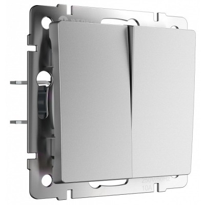 Выключатель перекрестный двухклавишный без рамки Werkel серебряный матовый W1123065 WRK_a064030