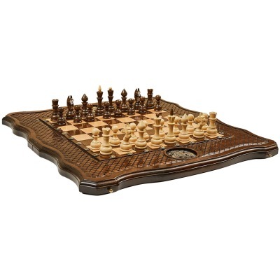 Шахматы + нарды резные "Герб РФ" 50, Haleyan (28392)