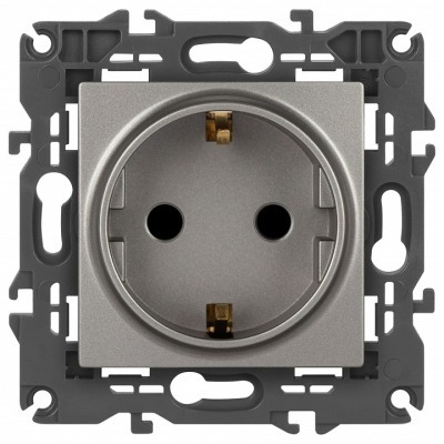Розетка с заземлением и со шторкой, без рамки Эра Эра Elegance 14-2102-16 ER_B0065806