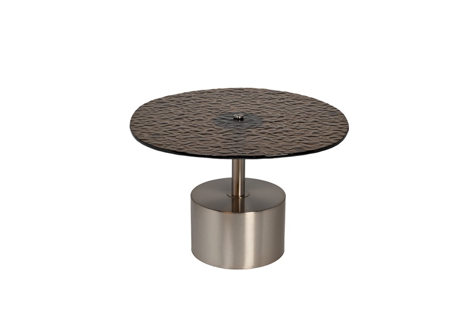 Фото Стол журнальный, стекло рельефное тонированное d 60*63*41см (TT-00014150) - интернет-магазин МегаТерем в Москве