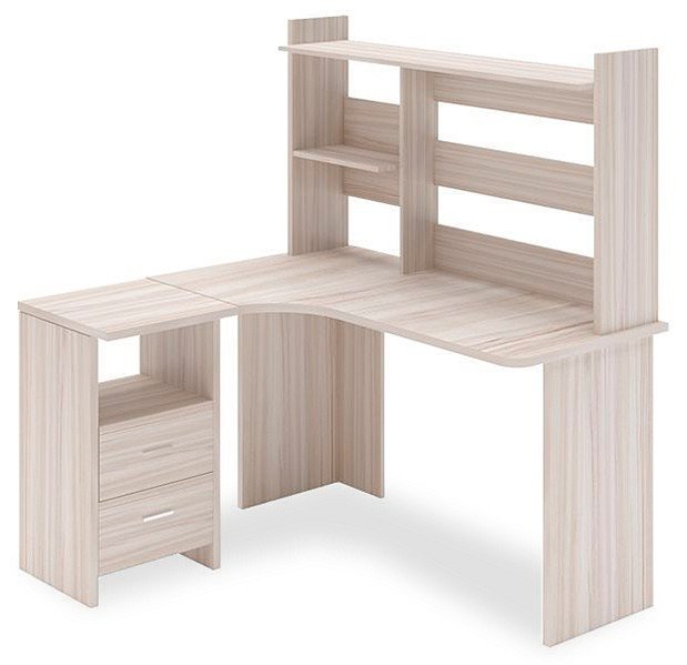 Фото Стол компьютерный Домино Lite СКЛ-Угл130+НКЛ-130 MER_SKL-Ugl130-NKL-130_K_LEV - интернет-магазин МегаТерем в Москве