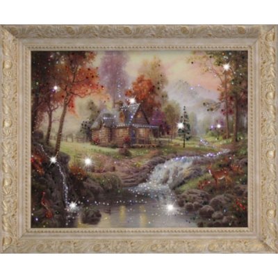 Картина Домик в лесу с кристаллами Swarovski (1094)